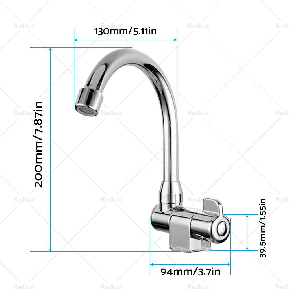 For RV Motorhome Faucet Single Cold Water Tap 360 Degree Rotation 1 or 2in Mounting-4