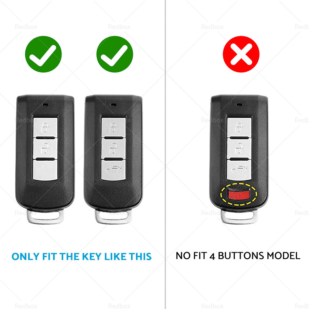 Carbon Fiber Hard Shell Smart Key Fob Chain Case Fits For Mitsubishi Outlander-2