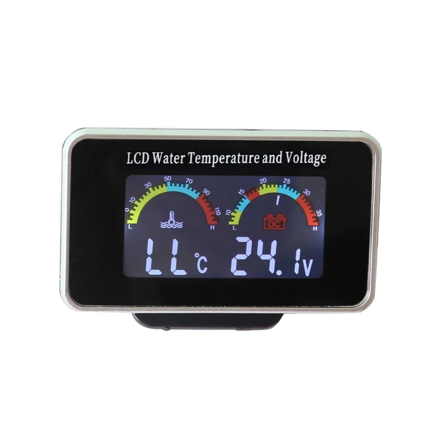 2 In1 Car Digital LCD Water Temperature Meter Voltmeter Gauge 12V/24V Display-1