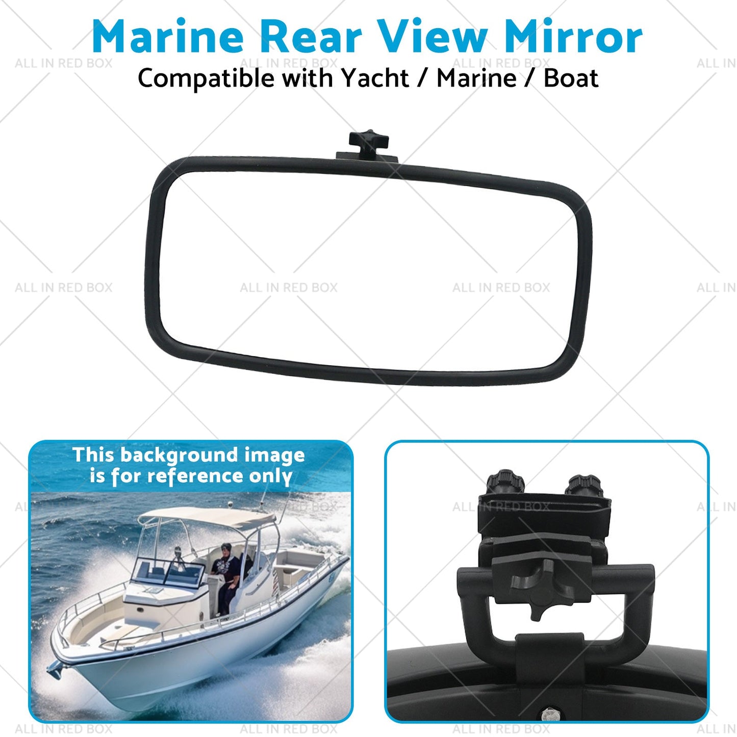Retrofit Mount Bracket Ski Pontoon Rear View Mirror For Marine Boat Yacht-3