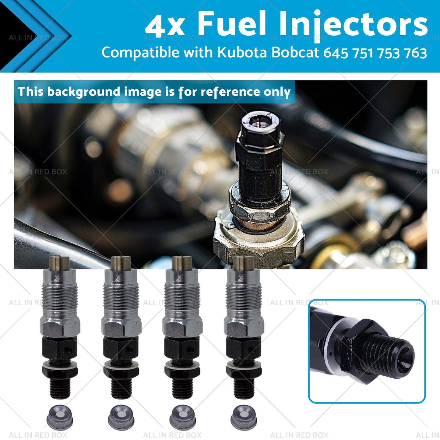 7023120 6722147 4x Fuel Injectors 6722147 Suitablefor 645 751 753 763 773 Kubota-0