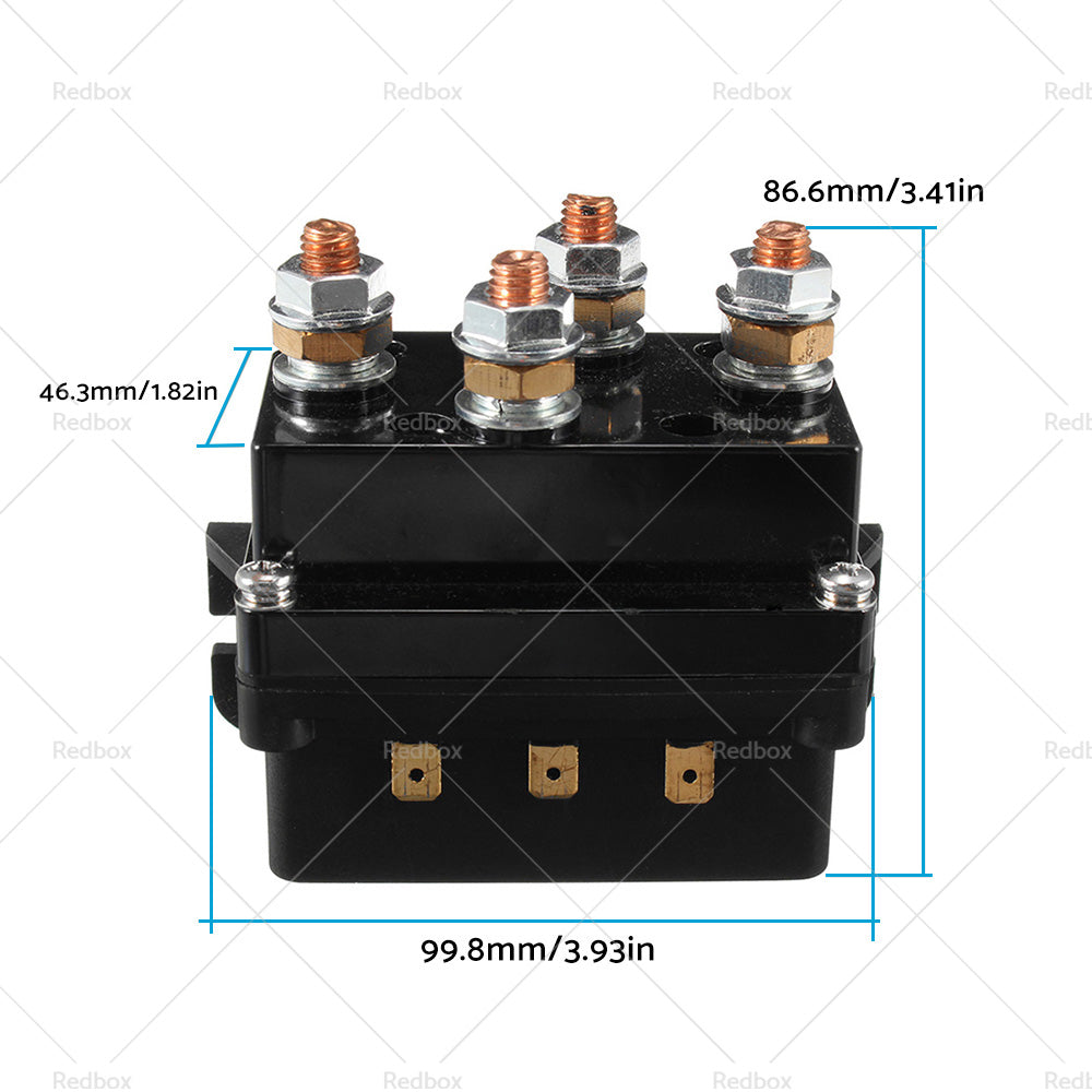 500A 12V HD Electric Contactor Winch Solenoid Twin Wireless Remote Recovery 4x4-3