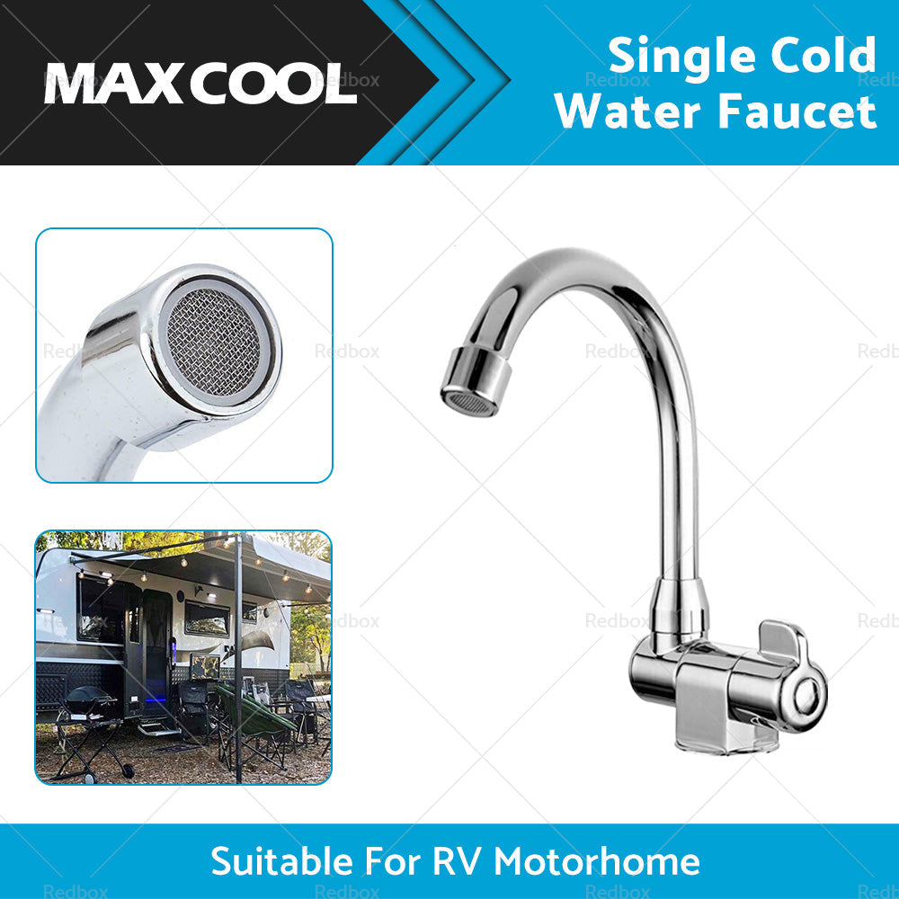 For RV Motorhome Faucet Single Cold Water Tap 360 Degree Rotation 1 or 2in Mounting-1
