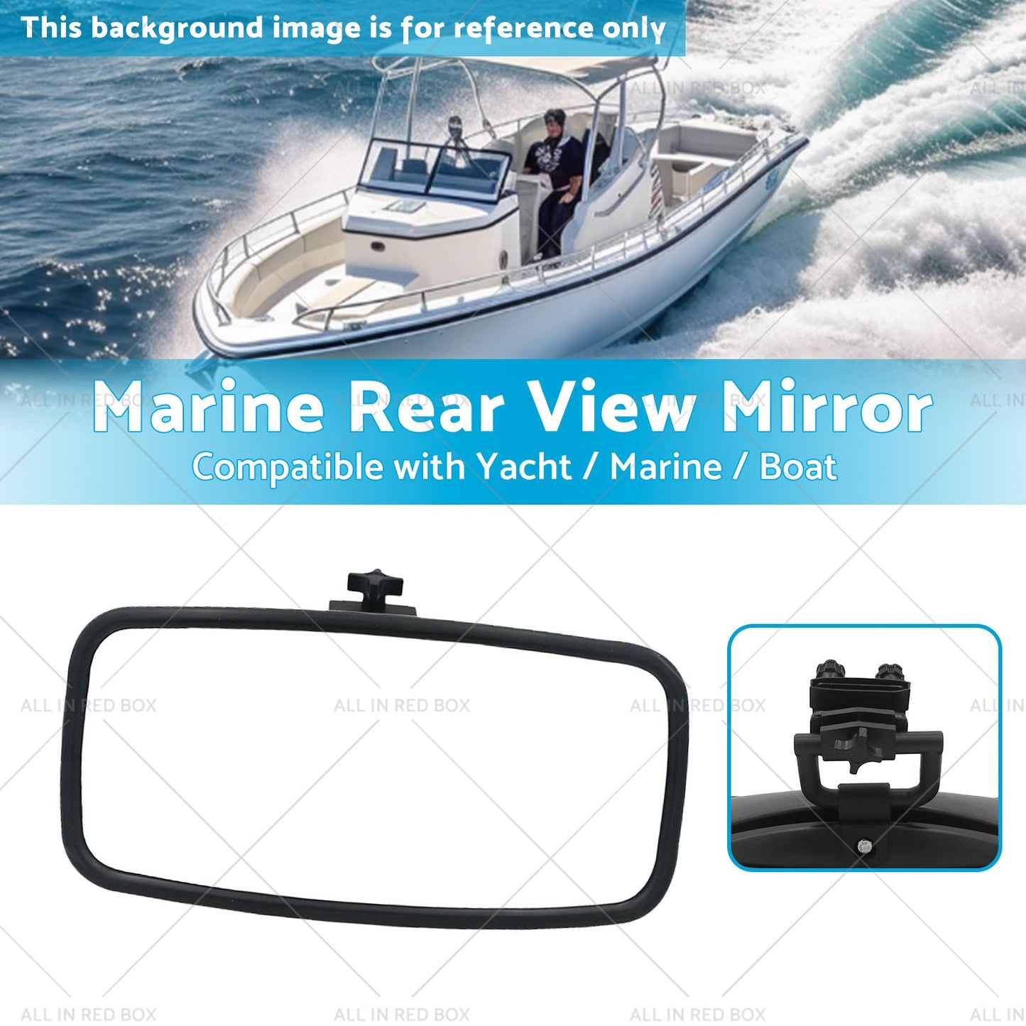 Retrofit Mount Bracket Ski Pontoon Rear View Mirror For Marine Boat Yacht-2