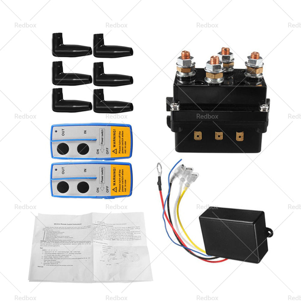 500A 12V HD Electric Contactor Winch Solenoid Twin Wireless Remote Recovery 4x4-0