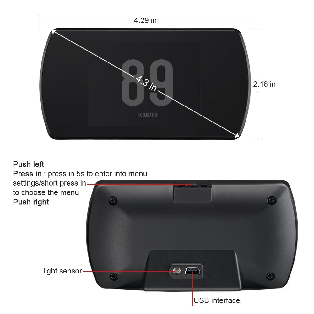 Car Hud Display Gps Speed Voltage Altitude