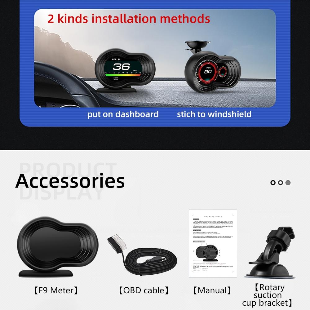Car Hud Display Speed Water Temp Voltag