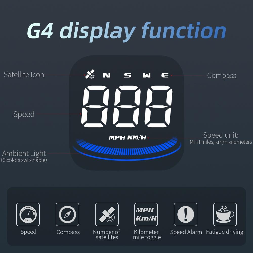 Smart Gps Hud For Car Speedometer & Alarm Reminder