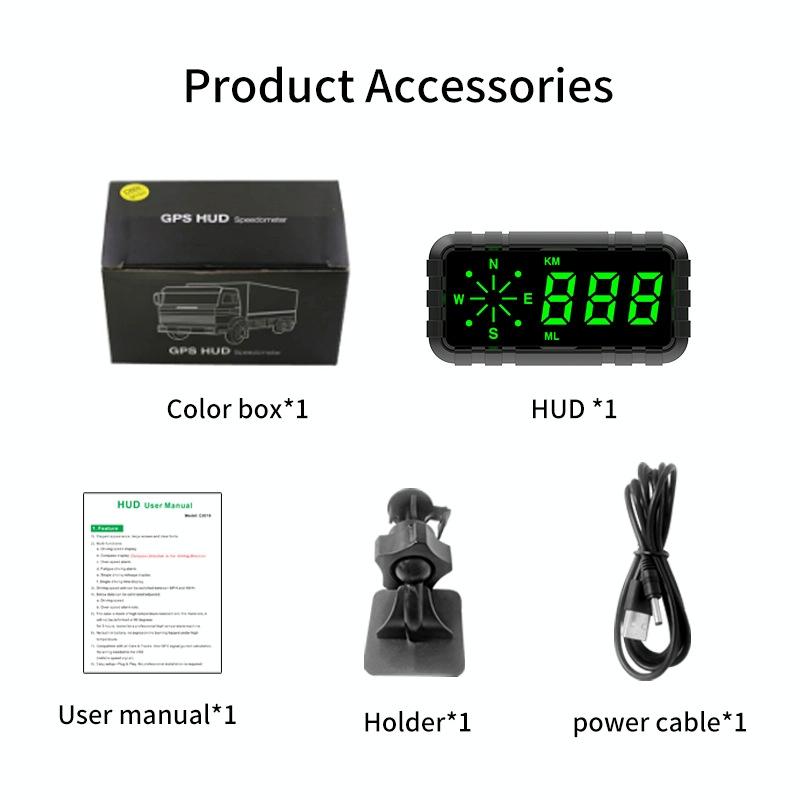 Car Head Up Display Speed Alarm English Version