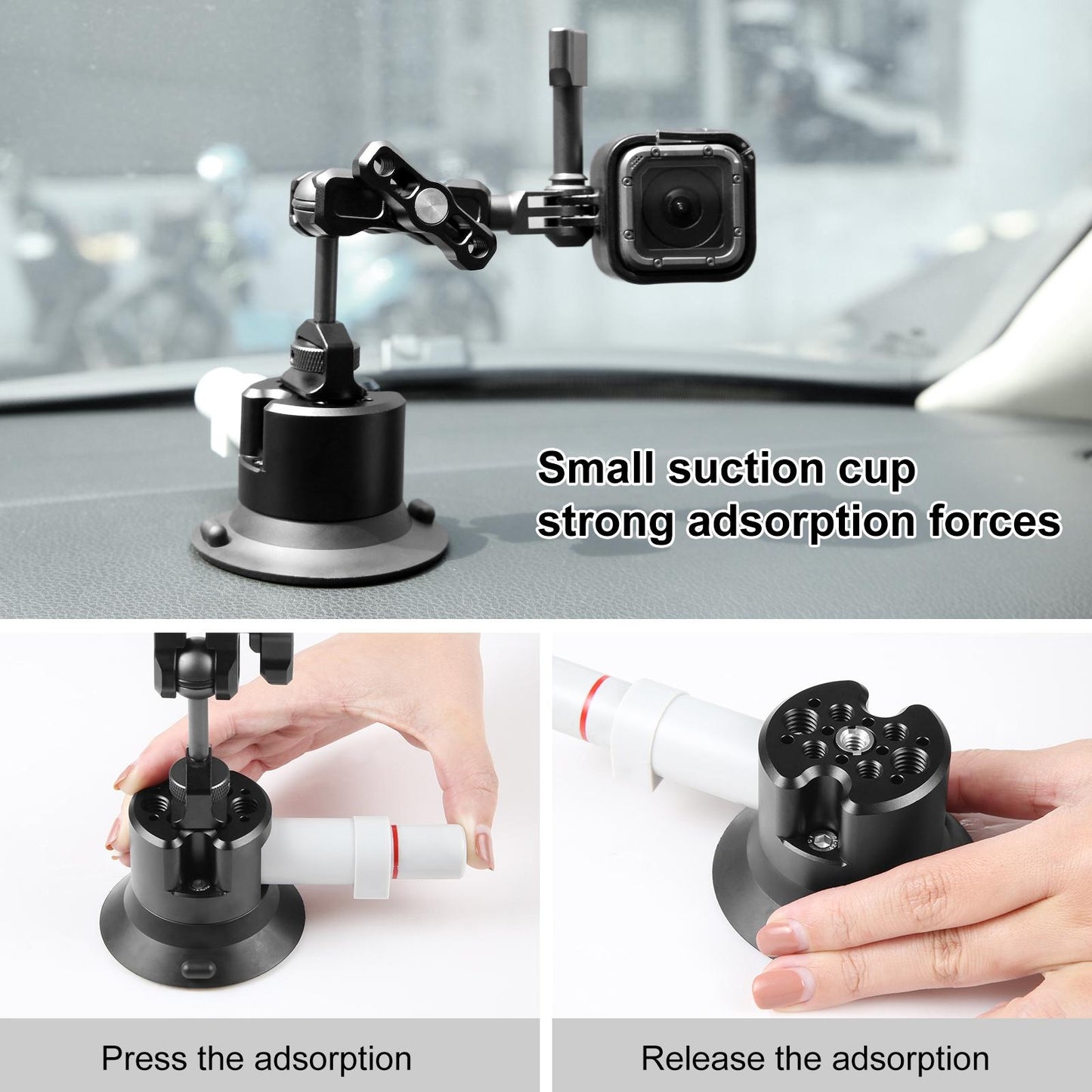 Aluminum Alloy 3 Car Suction Cup Mount