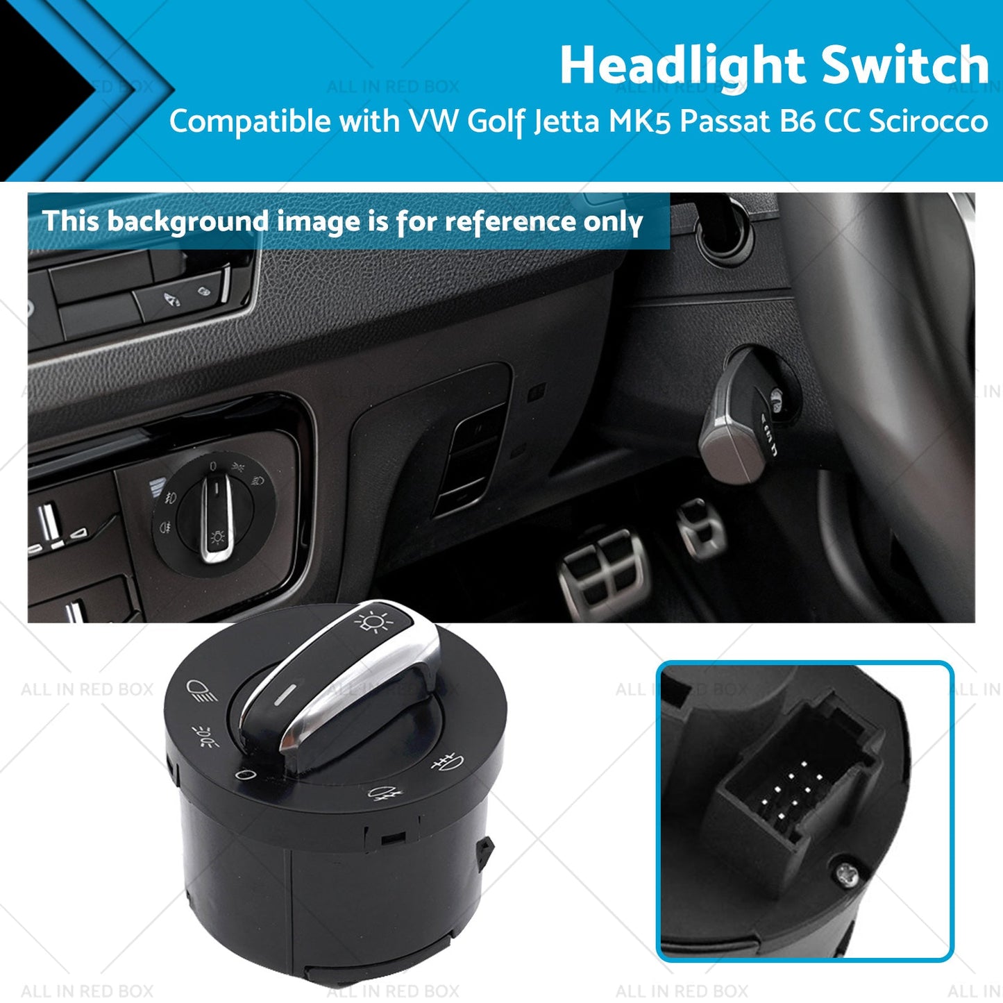 Headlight Switch Suitable for VW Golf Jetta MK5 Passat B6 CC Scirocco 5ND941431A-0