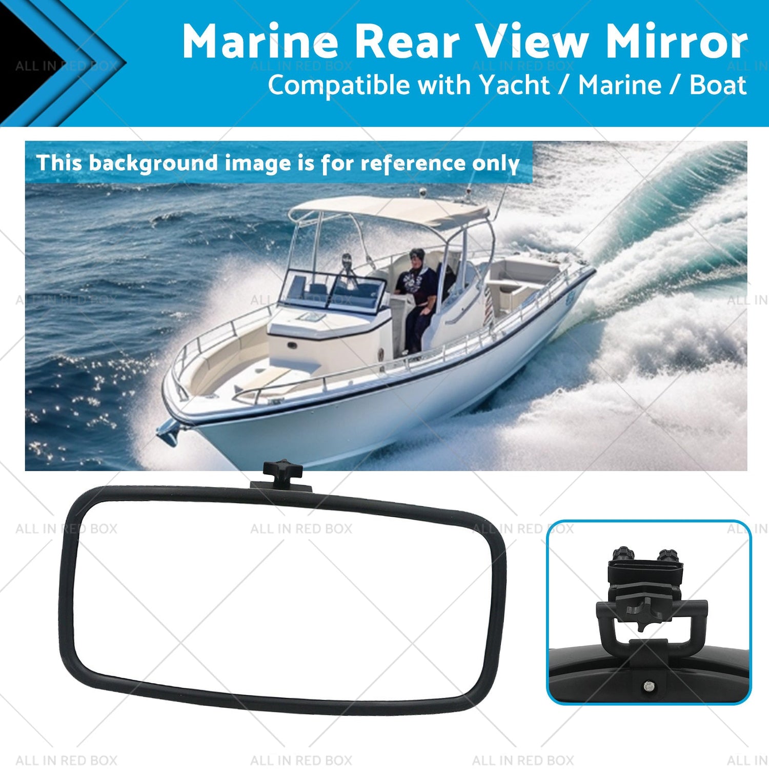 Retrofit Mount Bracket Ski Pontoon Rear View Mirror For Marine Boat Yacht-0