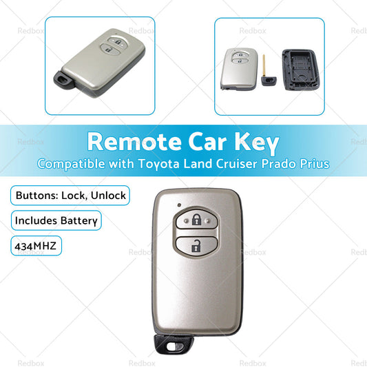 2 Buttons Complete Remote Car Key Suitable For Toyota Land Cruiser Prado 434MHZ-0