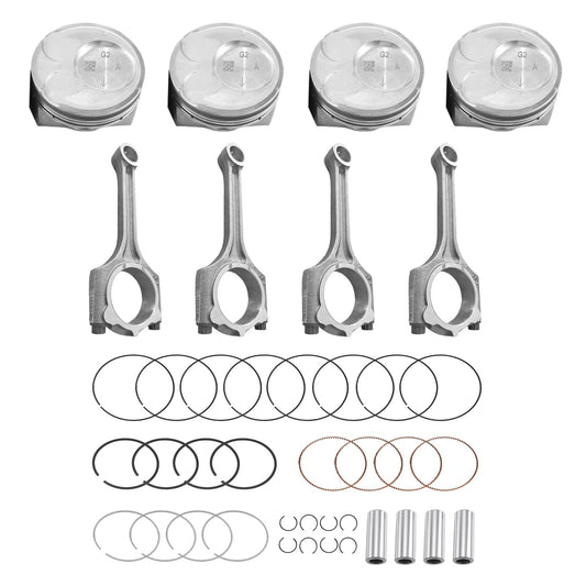 4x Piston & Rings Connecting Rod kit Suitable For Kia Soul Forte Koup 2.0L 14-18-0