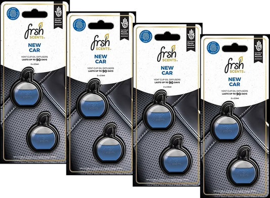 Car Air Freshener Clip New Car Fragrance FrshScents Mini Vent Odor Eliminator Twin Pack x 4