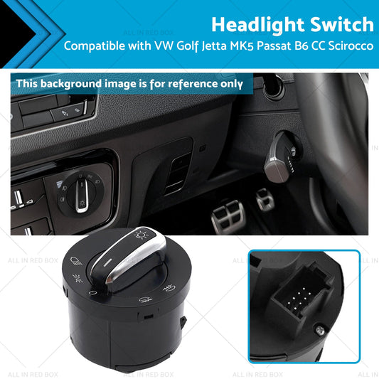 Headlight Switch Suitable for VW Golf Jetta MK5 Passat B6 CC Scirocco 5ND941431A-0